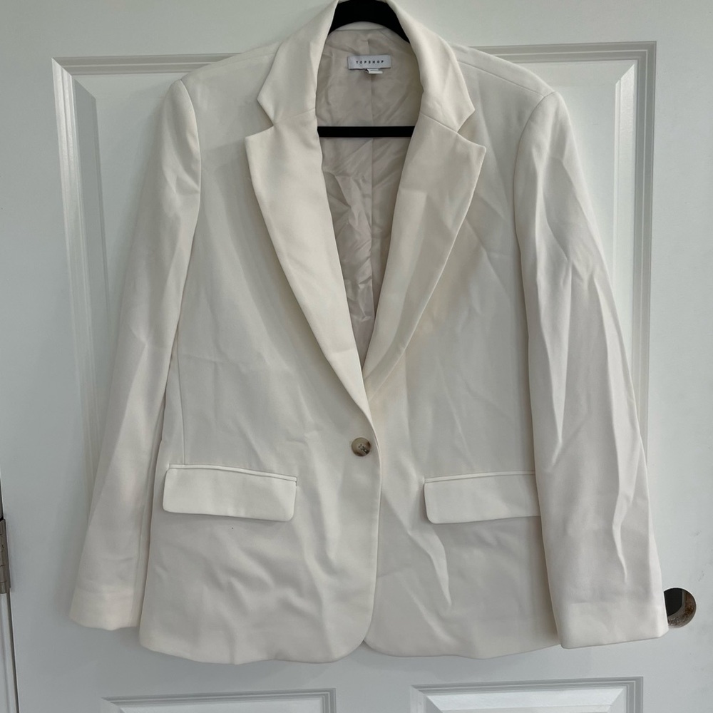 Topshop white blazer size 8